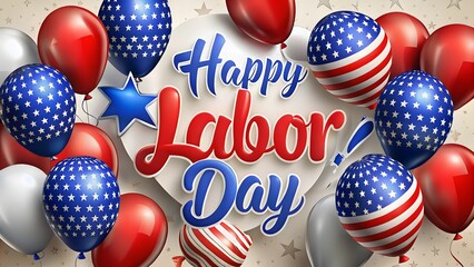 Happy Labor Day Balloons: Festive American Celebration