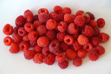 many ripe red berry raspberry harvest agriculture background texture