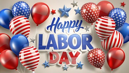 Happy Labor Day Balloons: A Festive American Holiday Celebration