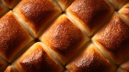 Freshly baked golden dinner rolls showcase their fluffy texture and tempting look