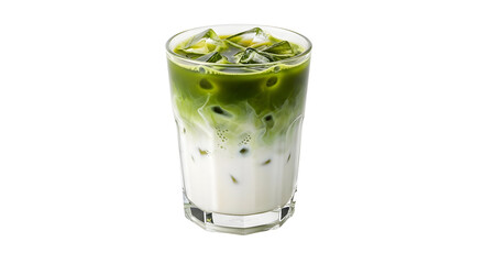 Iced matcha latte beverage image