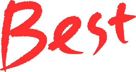 Handwritten Red Best Text &ndash; Bold Marker Brush Lettering