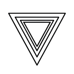 Outline nested triangles on geometric shape abstract design vector