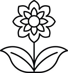 flower field icon vector line art on transparent background