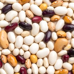 mixed beans top flat view AI generated