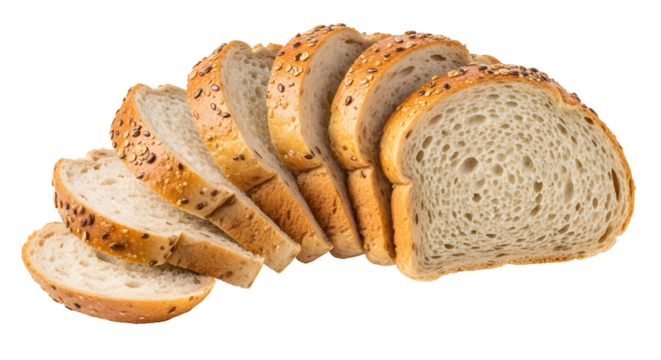 Sliced bread against black background
