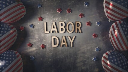 Patriotic Labor Day Decor: American Flag Balloons and Stars