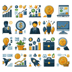 business and finance icons set