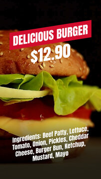 Vertical Restaurant Food Promo Animation | Product Slideshow Template