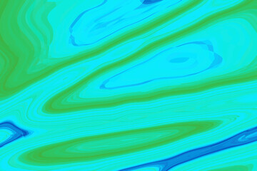 Abstract swirls of blue and green cascade across the screen, resembling marble or waves in a...