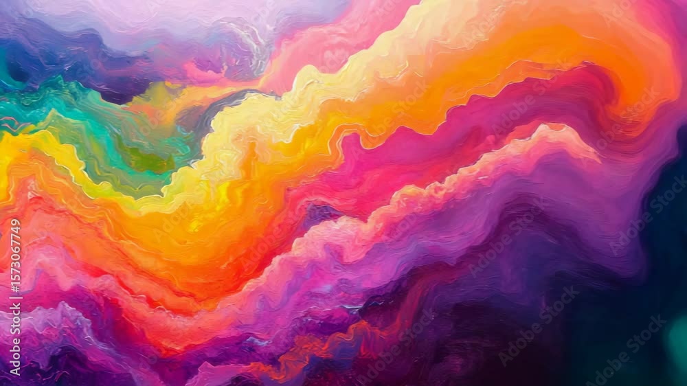 Poster vivid abstract cloudscape with colorful swirls and dynamic textures