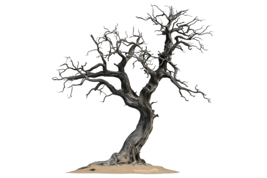 Old Spooky Dead Tree Isolated on Transparent Background