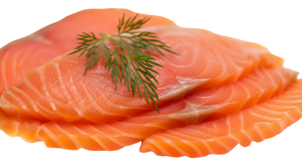 Smoked salmon slices with dill