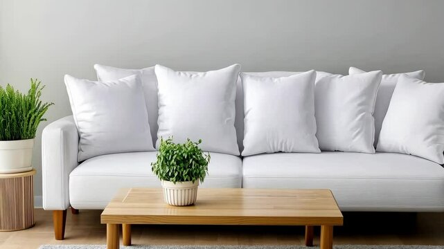Explore how a white sofa with cozy cushions enhances the comfort and style of a modern living room, creating a welcoming atmosphere