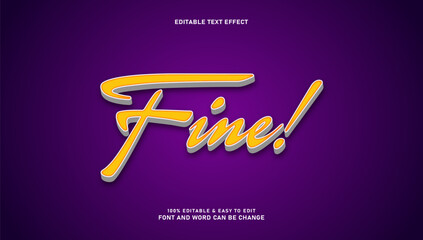 Fine text effect with editable 3d style