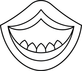 jaw icon vector line art on transparent background
