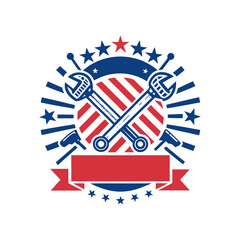 labor day greeting patriotic design american flag vector art