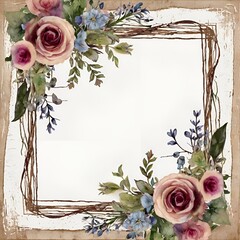 Rustic Corners: Wild Rose Frame

