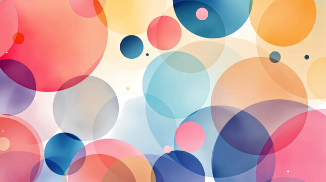 Horizontal watercolor seamless pattern with bubles and circles. Abstract geometric pattern. Colorful hand painted watercolor circles on white background