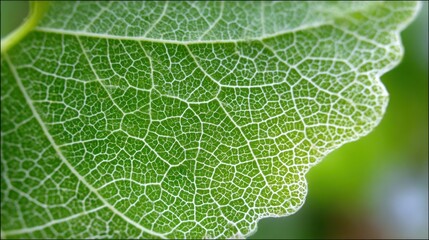 Close-up of a leaf's intricate vein network