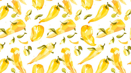 Watercolor pattern pepper on white background vector	