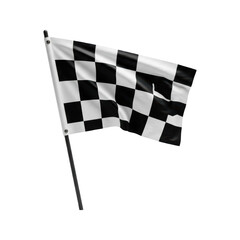 Fototapeta premium A Classic Checkered Racing Flag Flying Proudly on a Pole Signifying Victory and the End of a Thrilling Competition