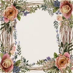Rustic Corners: Wild Rose Frame

