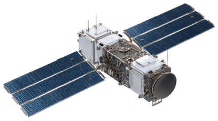  Realistic GPS Satellite with Accurate Technology on Transparent Background