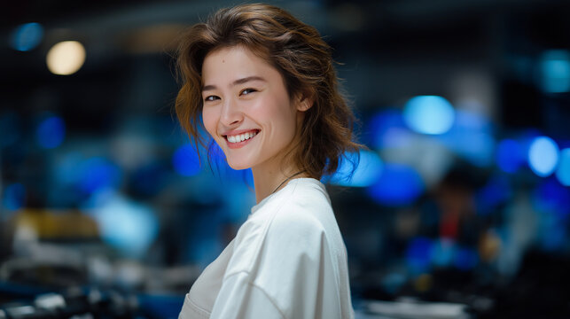 A young woman repairing with tools in a workshop