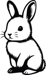 Baby Bunny Vector Illustration – Cute Rabbit Clipart for Nursery Decor, Stickers, and Baby Crafts


