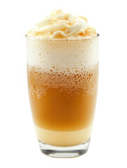  Vanilla Cream Soda in Frosty Glass with Creamy Foam on Transparent Background