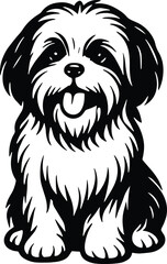 Shih Tzu Dog Vector Illustration – Cute Pet Clipart for Stickers, Cricut, and T-Shirt Designs