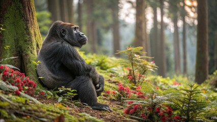 Gorilla, sharp and realistic, Photo, Natural light