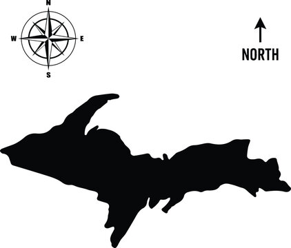 Michigan Upper Peninsula Map Vector – U.P. Silhouette Design for Cricut, Stickers, and State Pride Art