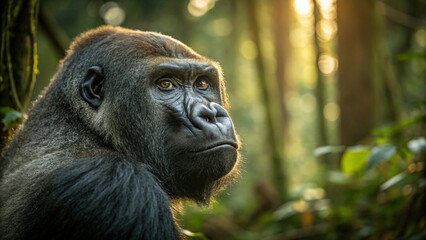Fototapeta premium Gorilla, sharp and realistic, Photo, Natural light