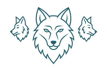 Minimal Line Art Wolf Head | Elegant Outline Animal Logo Design