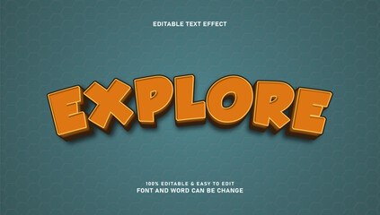 Explorer text effect with editable 3d style