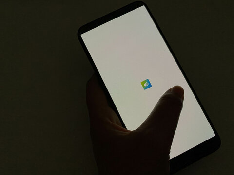 Bekasi, Indonesia - March 22nd 2025: splash screen of JMO app on android smartphone, national employment app application of Indonesian government