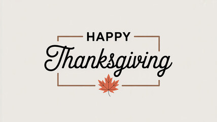 Obraz premium Stylish Happy Thanksgiving graphic design with a maple leaf