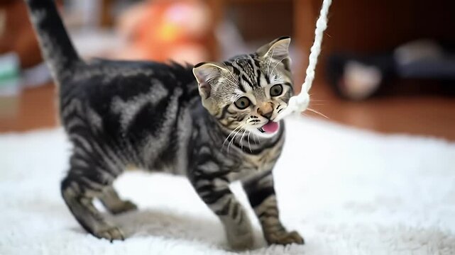 Kitten's Playful Pursuit: A Whimsical Moment