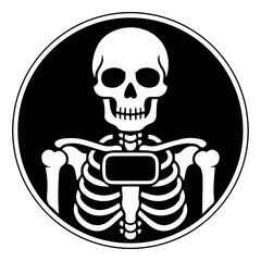 A Logo of a human skull with black and white logotype vector illustration 