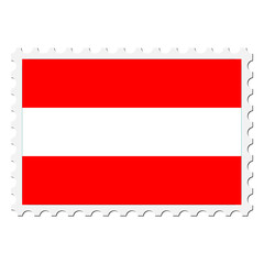 Austria flag png sticker, postage stamp, transparent background. Free public domain CC0 image.