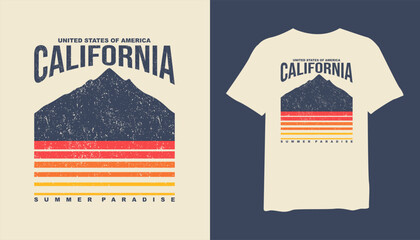 California t-shirt design. palm trees silhouette t shirt design. retro t-shirt design vector for print. Summer logo design vector illustration. quotes for t shirt