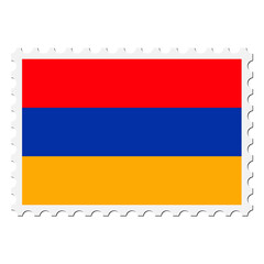 Armenia flag png sticker, postage stamp, transparent background. Free public domain CC0 image.