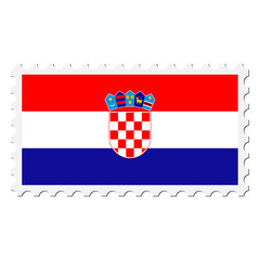 Croatia flag png sticker, postage stamp, transparent background. Free public domain CC0 image.