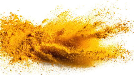  Vibrant Yellow Turmeric Powder Splash High Resolution on Transparent Background