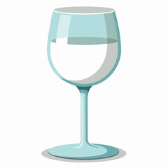 Light Teal Wine Glass with Liquid
