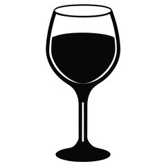 A simple of a classic glass with red wine is transparent