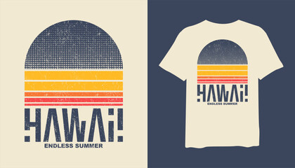 Hawaii t-shirt design. retro t shirt design. t-shirt design vector for print. Hawaii logo design vector illustration. quotes for t shirt