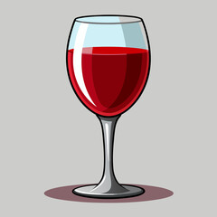 Glass of Red Wine Illustration for Menus and Websites